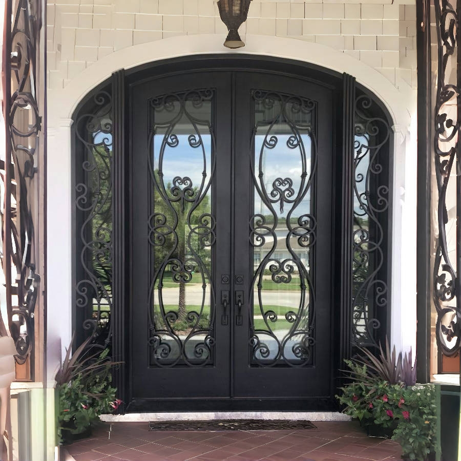Main entry door — LD-WID07 European Style Iron Wrought Double Doors