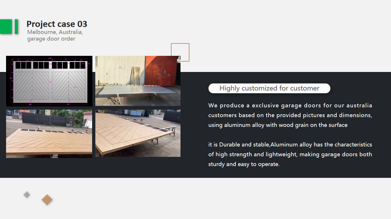 16x9 feet customization of wood like aluminum garage door