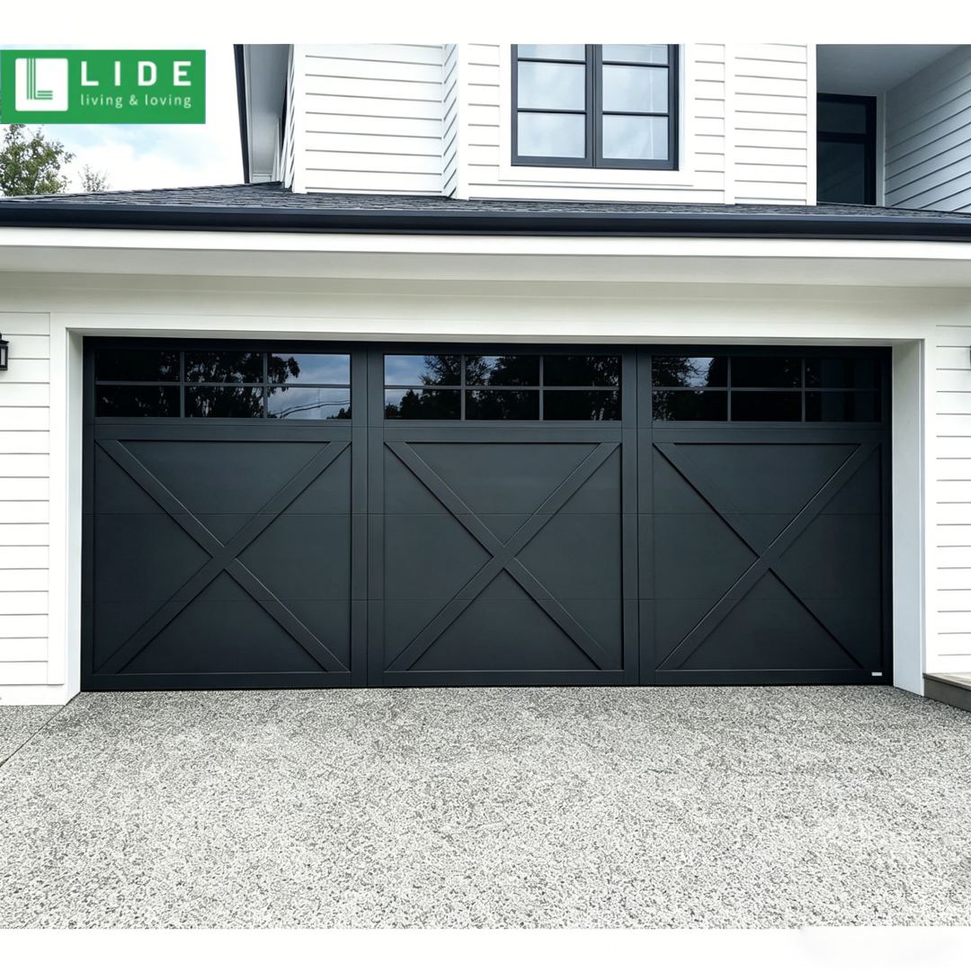 Aluminum series— Wood grain Carriage house garage door