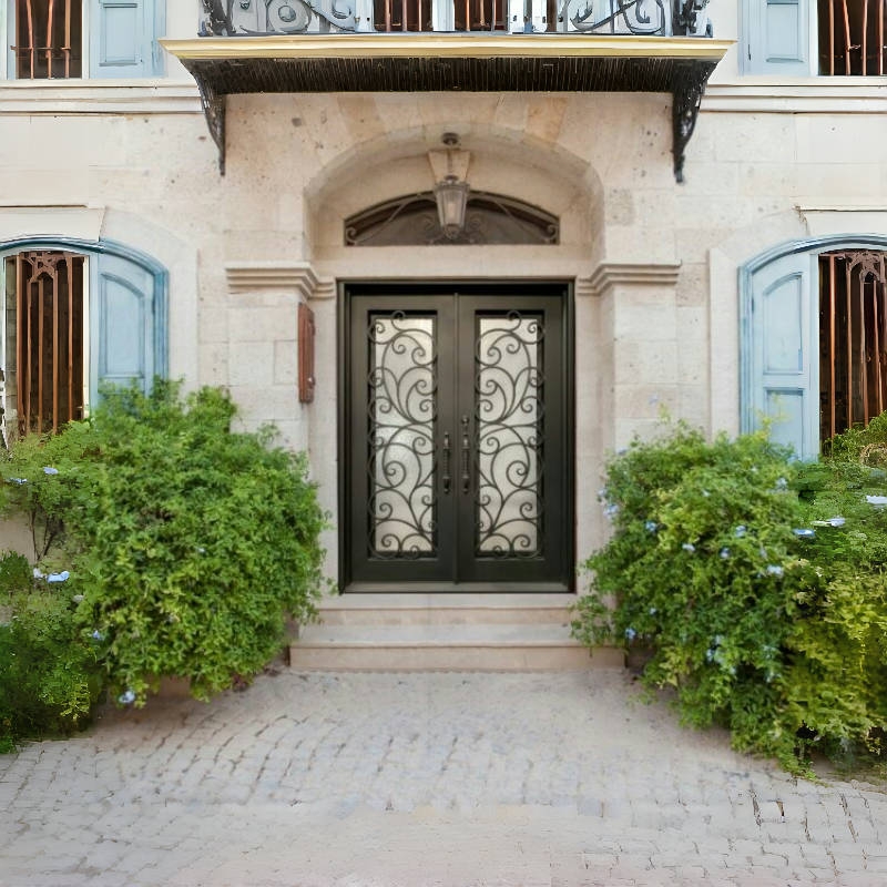 Main entry door — LD-WID07 European Style Iron Wrought Double Doors
