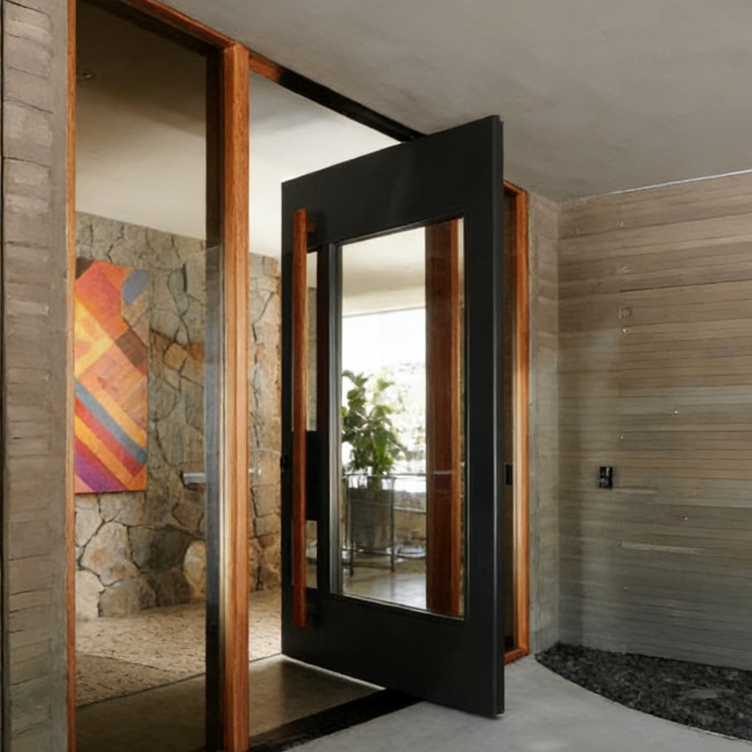 Main entry door — LD-ED20 Wood Contemporary Style Design Wooden Front Door For Villa