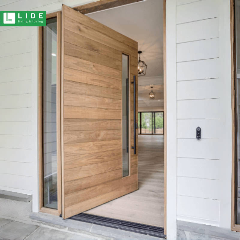 Main entry door — LD-ED20 Wood Contemporary Style Design Wooden Front Door For Villa