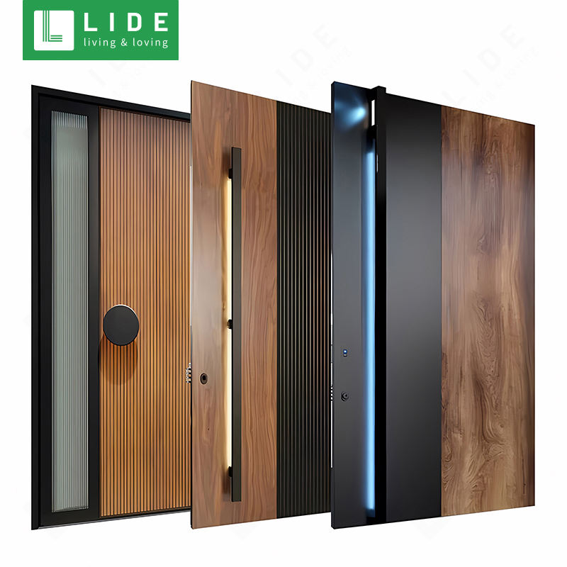 Main entry door — LD-AU07 Wood Contemporary Style Design Wooden Front Door For Villa