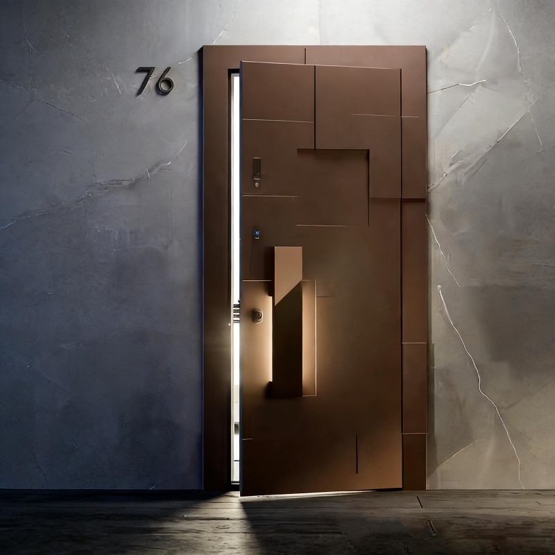 Main entry door — LD-AU05 Aluminum Golden Splice Painting Pivot Doors